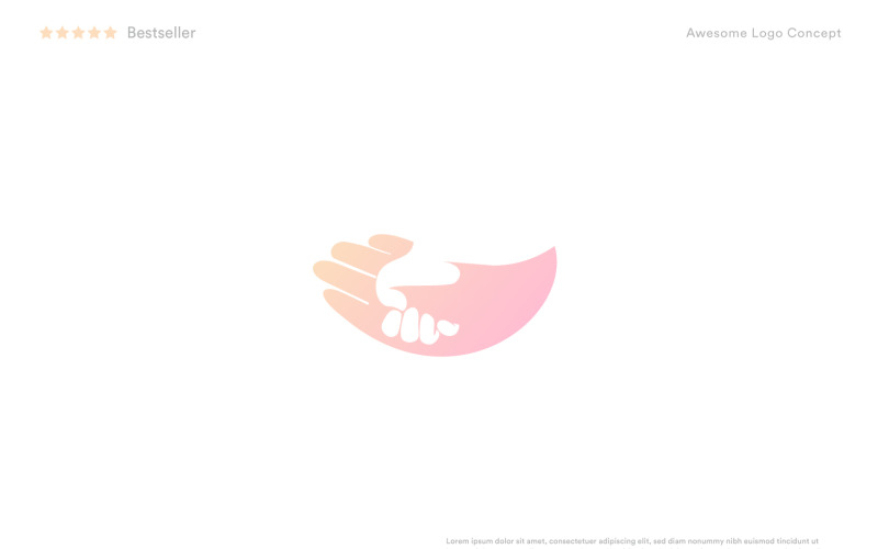 tender mother and baby hands logo template for mothers day and charity foundation original