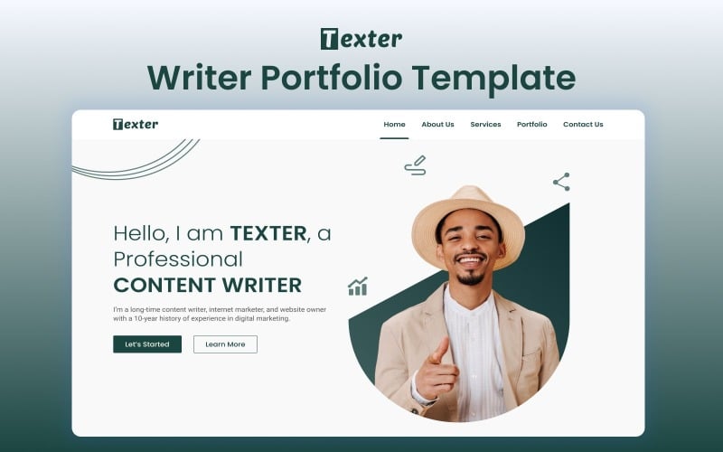texter v writer portfolio nextjs template for professionals original