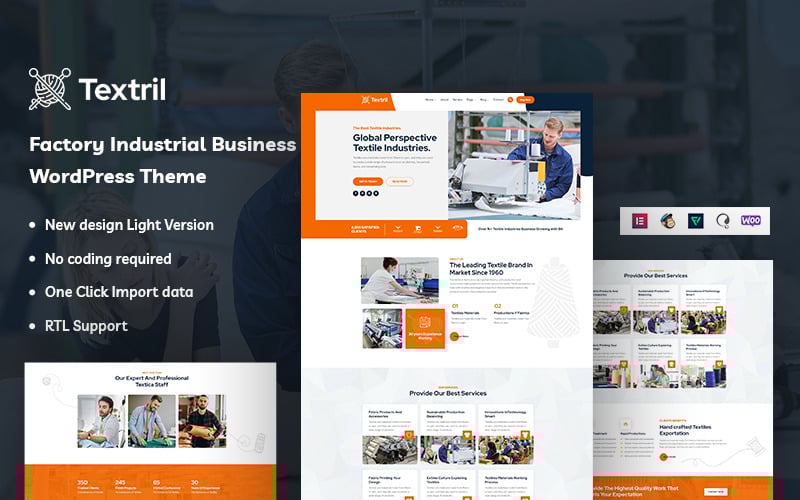 textril factory industrial business wordpress theme original