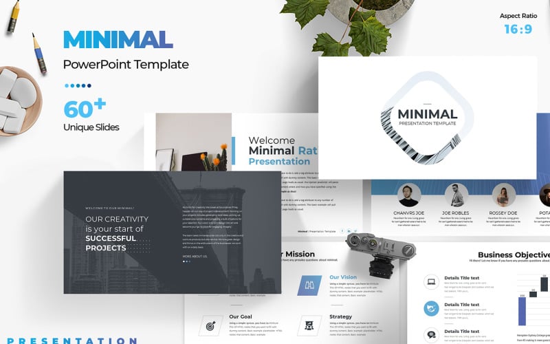 the minimal presentation powerpoint template original