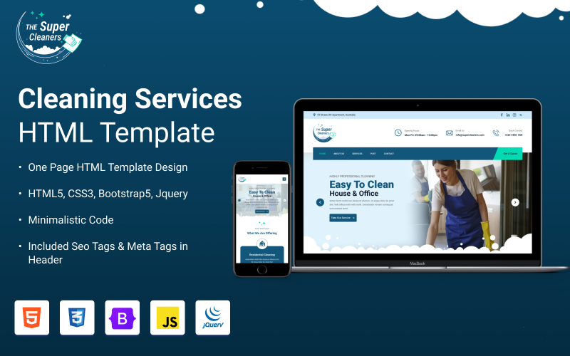 the super cleaners a multipurpose responsive html one page website template original