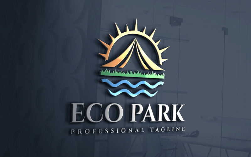 the tent eco park outdoor logo design original