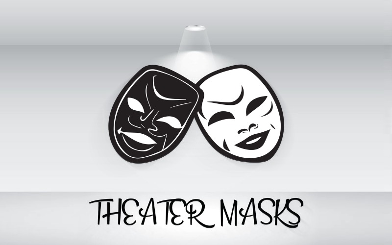 theater masks logo vector file original