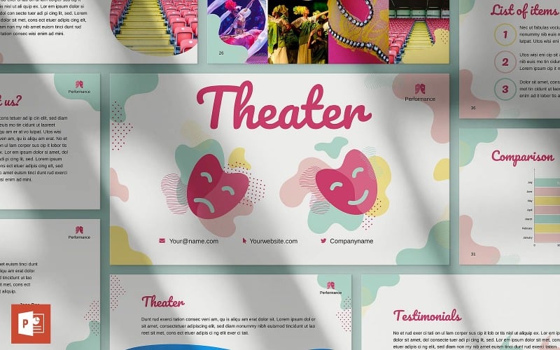 theater presentation powerpoint template original