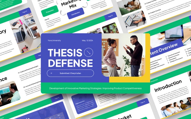thesis defense marketing strategy powerpoint template original