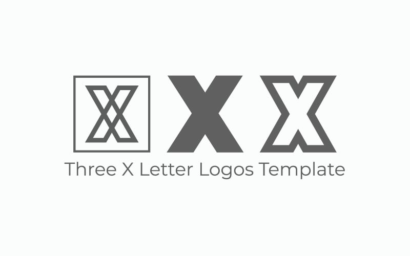 three x letter logos template original