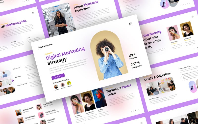 tigabelas digital marketing powerpoint template original