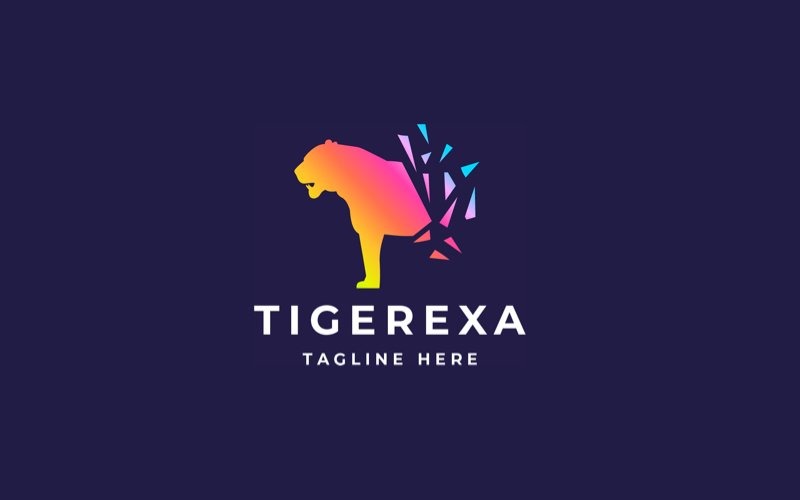 tiger pixel professional logo template original