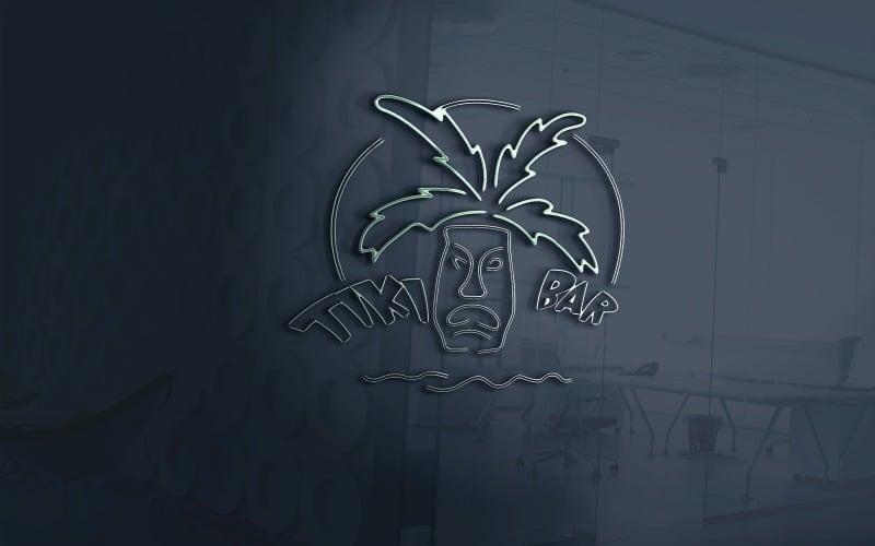 tiki bar nightlife logo vector file original