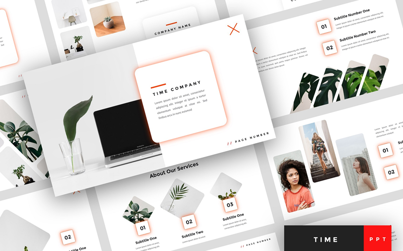 time creative presentation powerpoint template original
