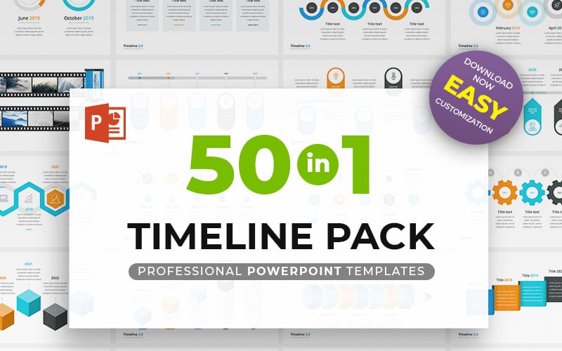 timeline pack in powerpoint template original