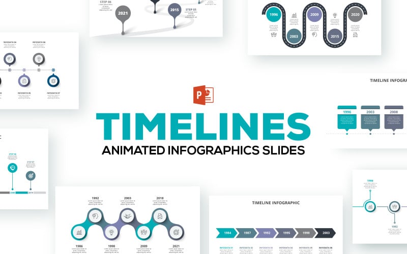 timelines animated infographics powerpoint template original