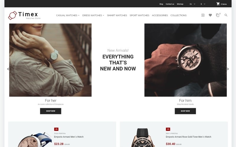 timex watches store template prestashop theme original