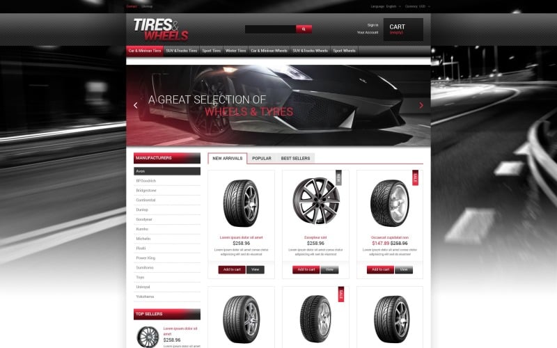 tires wheels for autos prestashop theme original