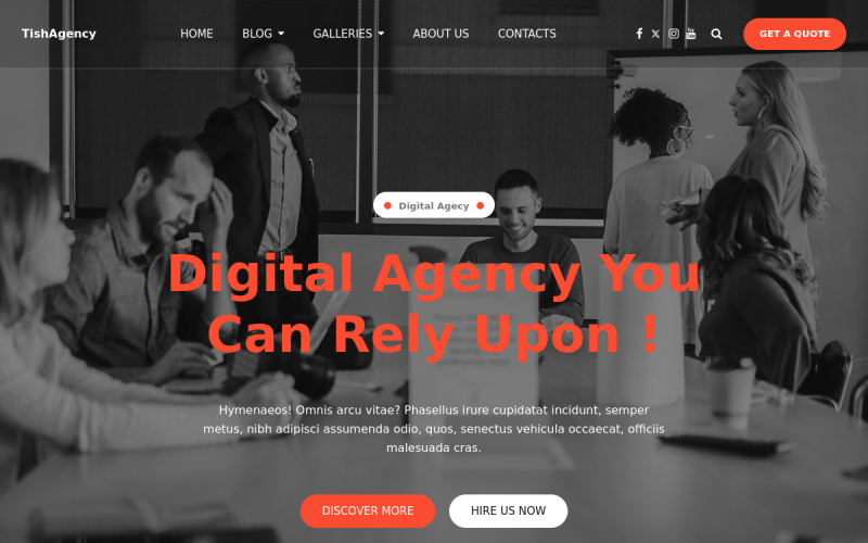 tishagency digital agency wordpress theme original