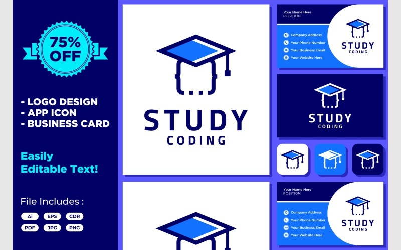toga graduation hat coding icon logo original