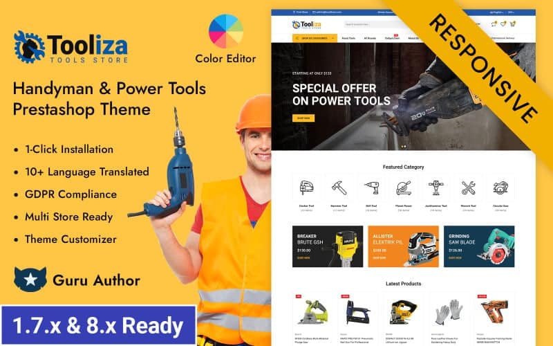 tooliza handyman amp power tools store prestashop responsive theme original