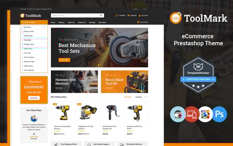 toolmark hand tools store prestashop theme original