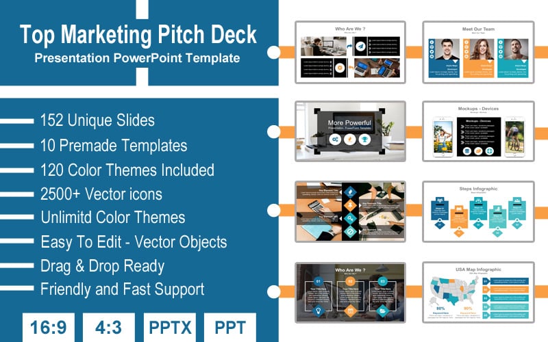 top marketing pitch deck presentation powerpoint template original