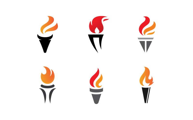 torch light vector logo design template v original