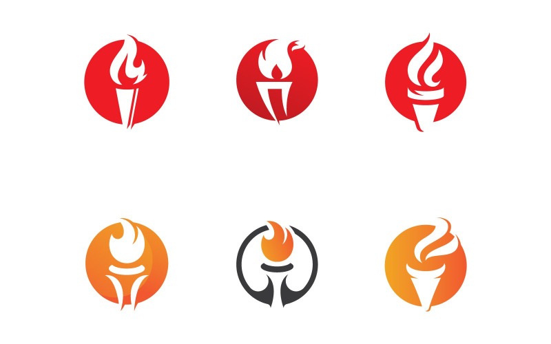 torch light vector logo design template v original