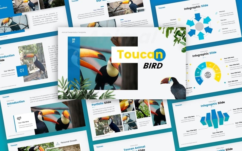 toucan animal multipurpose powerpoint template original