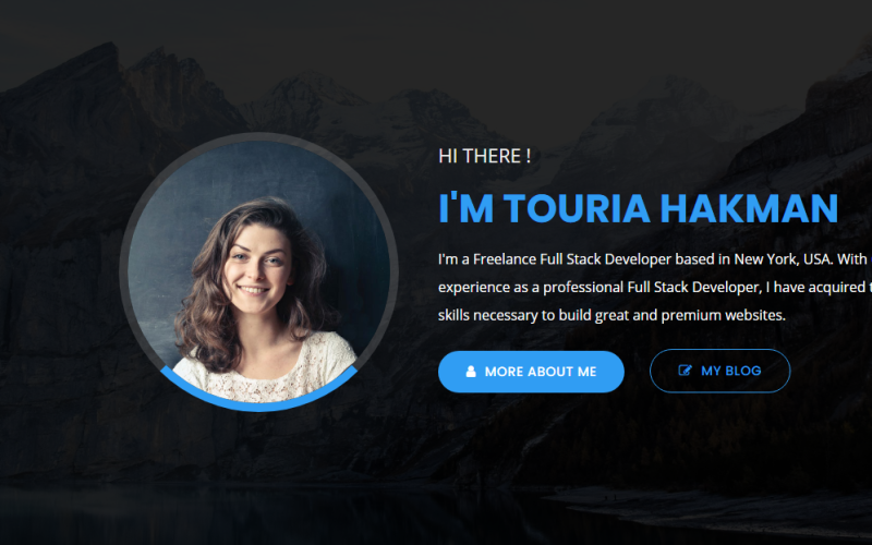 touria personal portfolio landing page template original