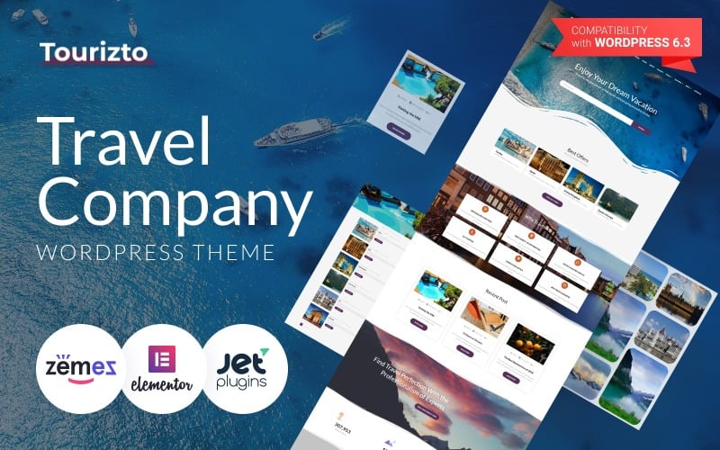 tourizto travel company wordpress elementor theme original
