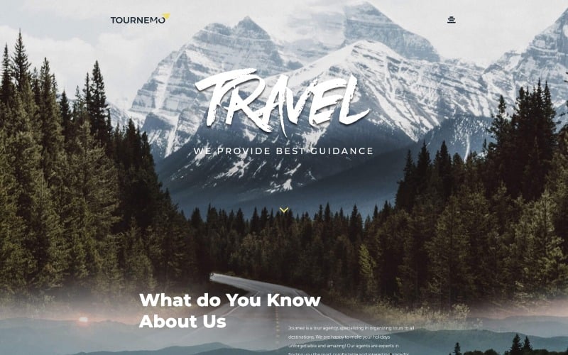tournemo travel elementor wordpress landing page template original