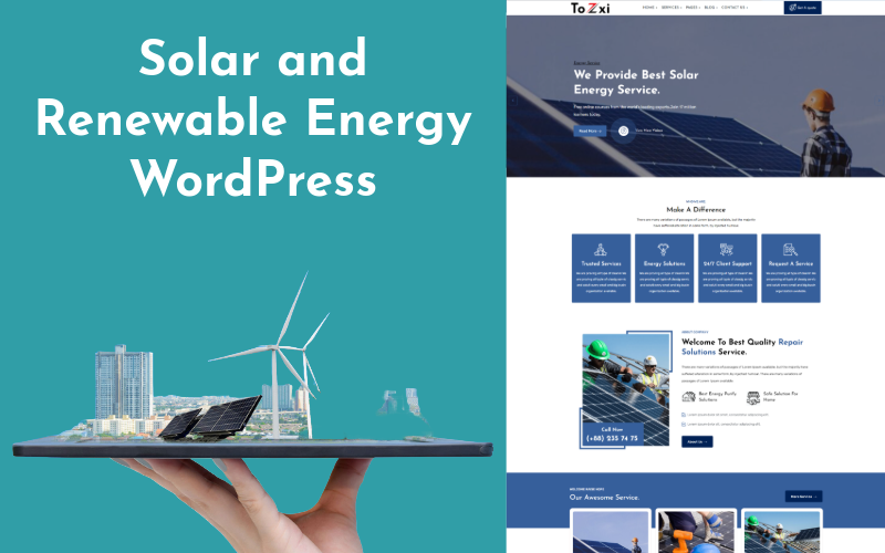 tozxi solar and renewable energy wordpress theme original