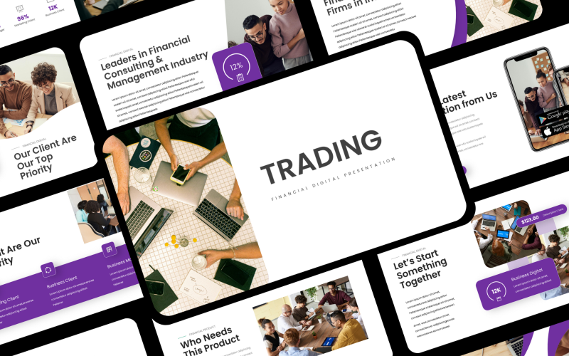 trading financial digital presentation original