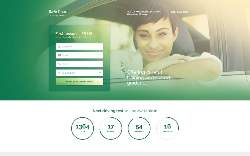 traffic school responsive landing page template original