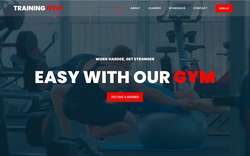 training gym landing page template original