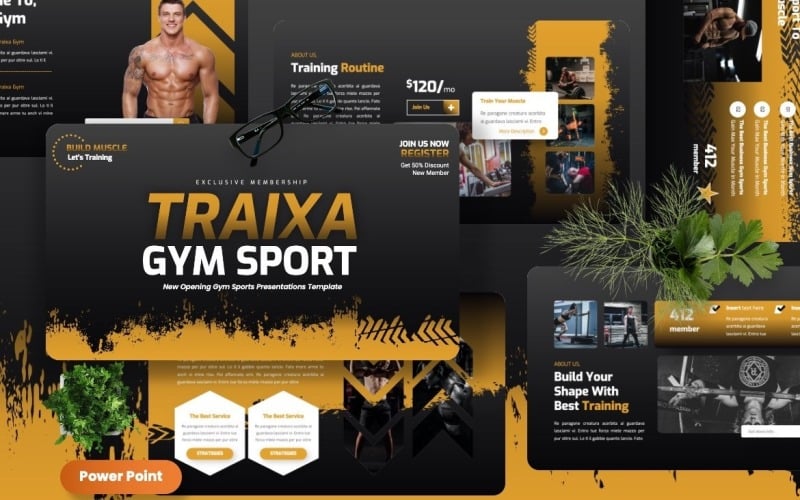 traixa gym sport powerpoint templates original