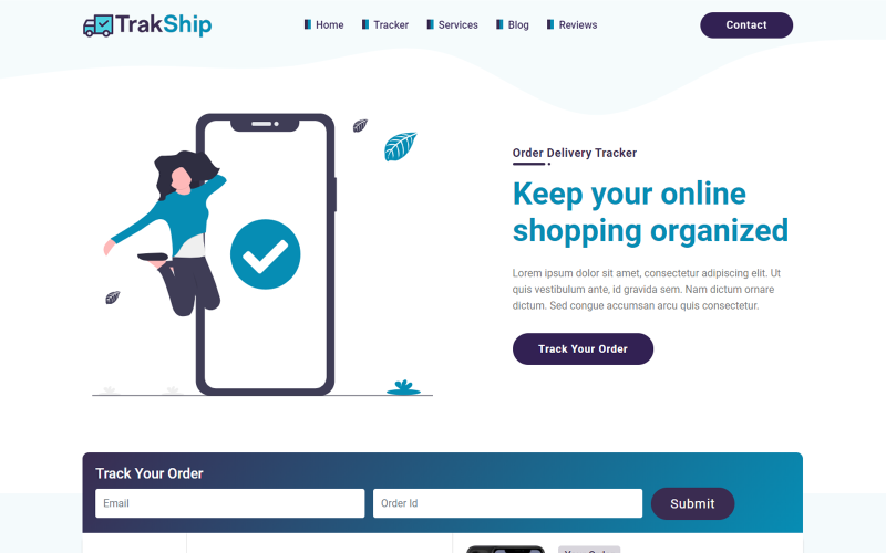 trakship delivery tracking landing page template original
