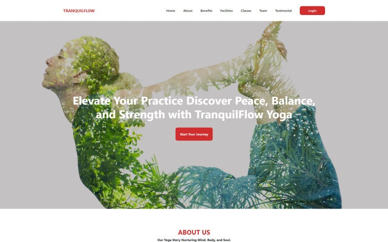 tranquilflow yoga landing page template original