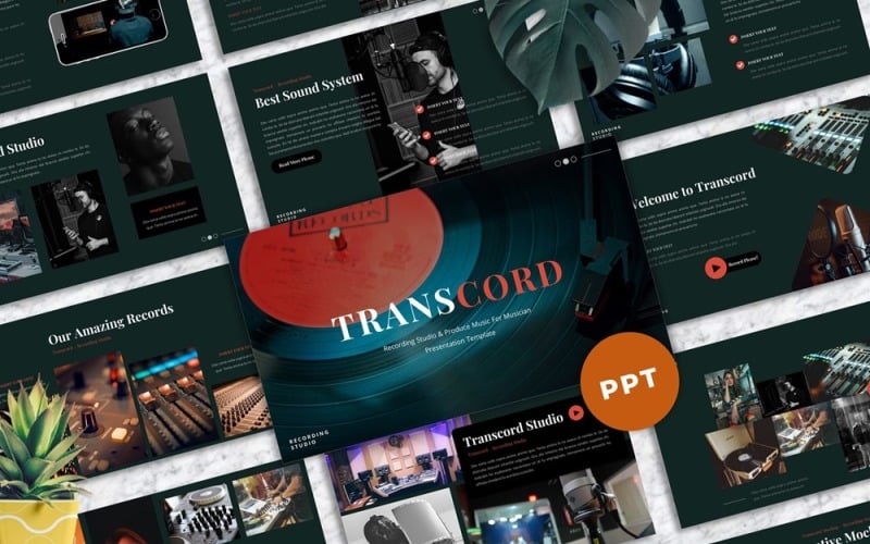 transcord recording studio powerpoint template original
