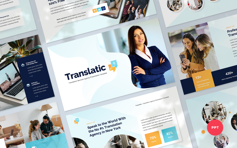 translatic translation agency presentation powerpoint template original