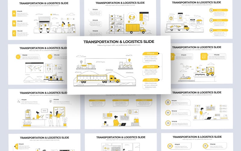 transportation amp logistics vector infographic powerpoint template original