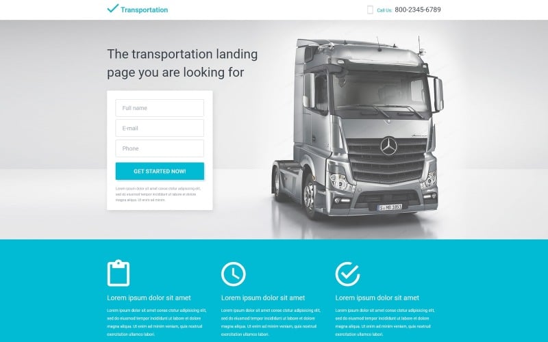 transportation responsive landing page template original