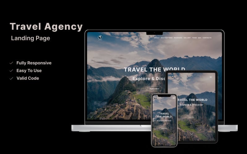 travel agency landing page template original