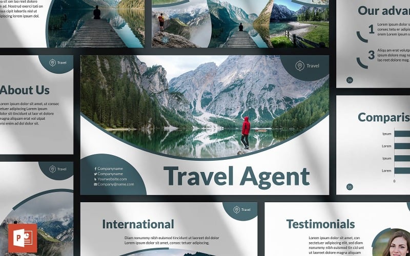 travel agency presentation powerpoint template original