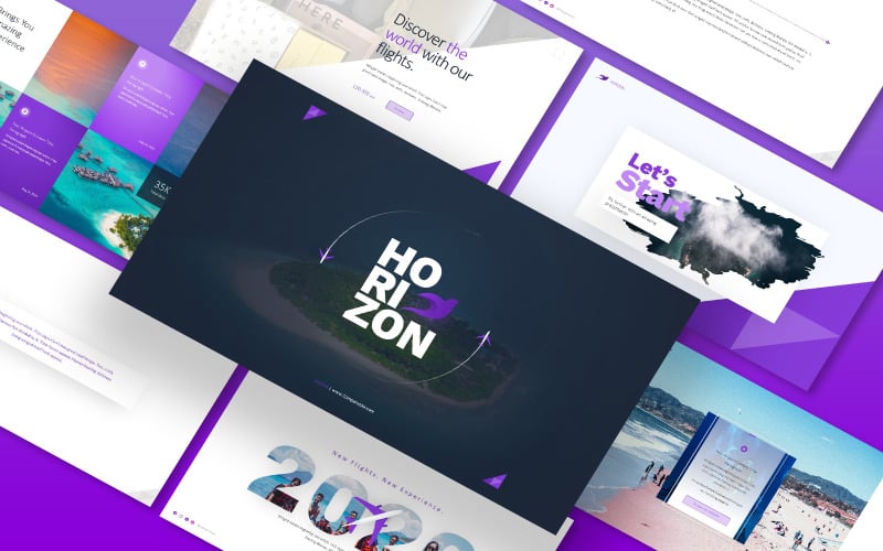travel airline presentation powerpoint template original