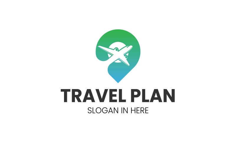 travel plane logo templete original