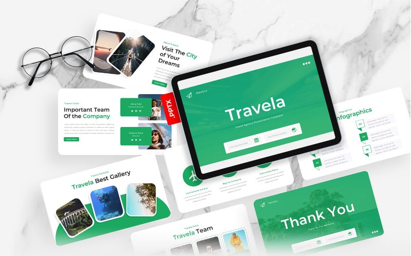 travela travel agency powerpoint template original