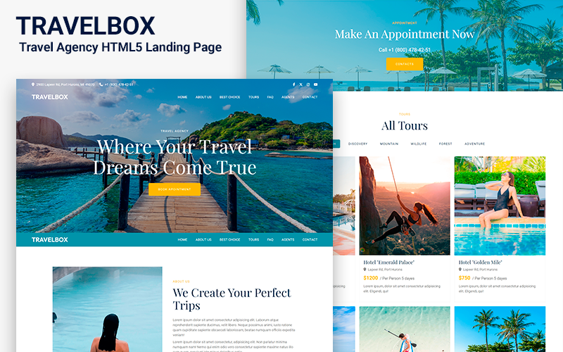 travelbox travel agency html landing page original