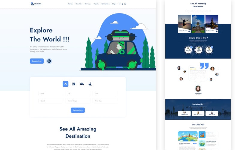 travelgoo travel agency one page html template original
