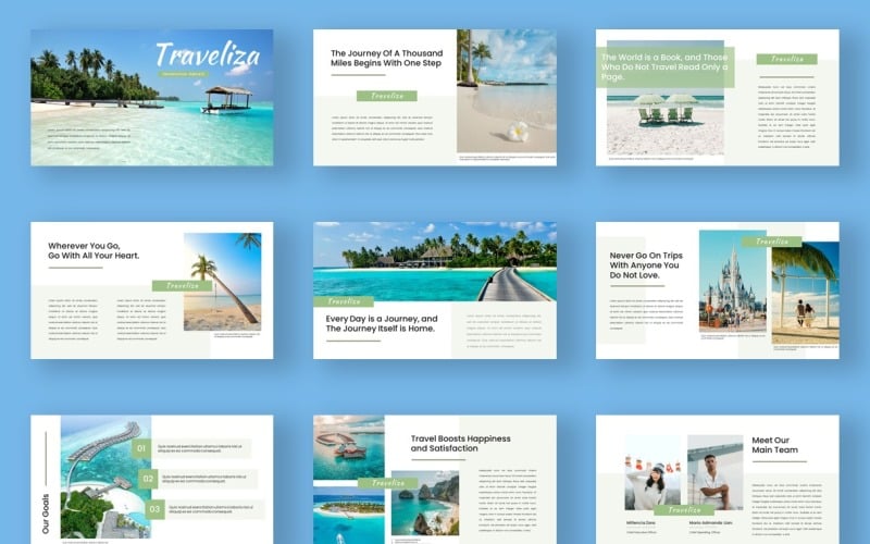 traveliza travel agency powerpoint presentation template original