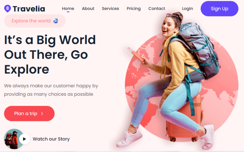 travellia travel agency landing page html template original