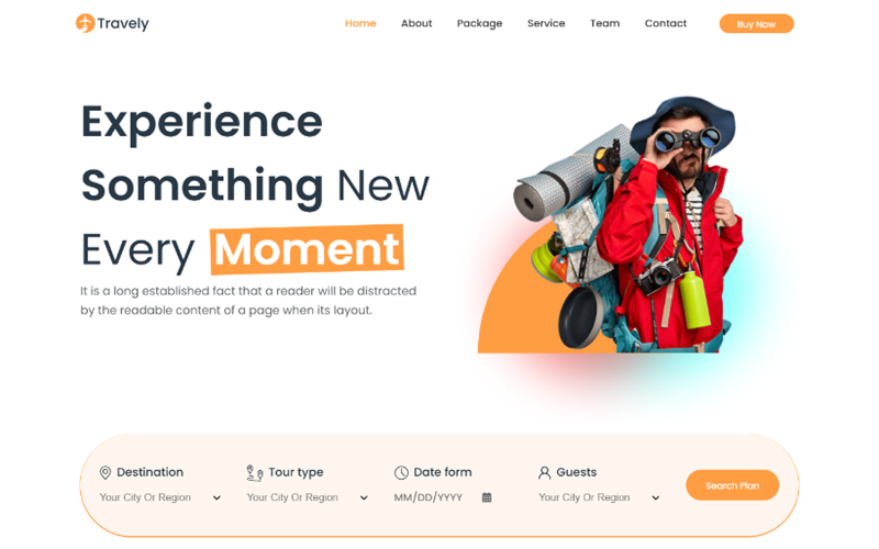 travely travel booking html landing page template original